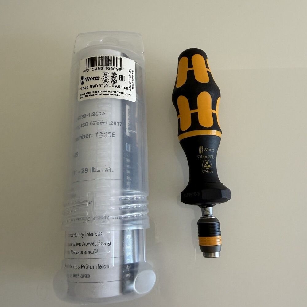 Wera Kraftform 7446 ESD Adjustable Torque Screwdriver 11.0-29.0 lb·in New